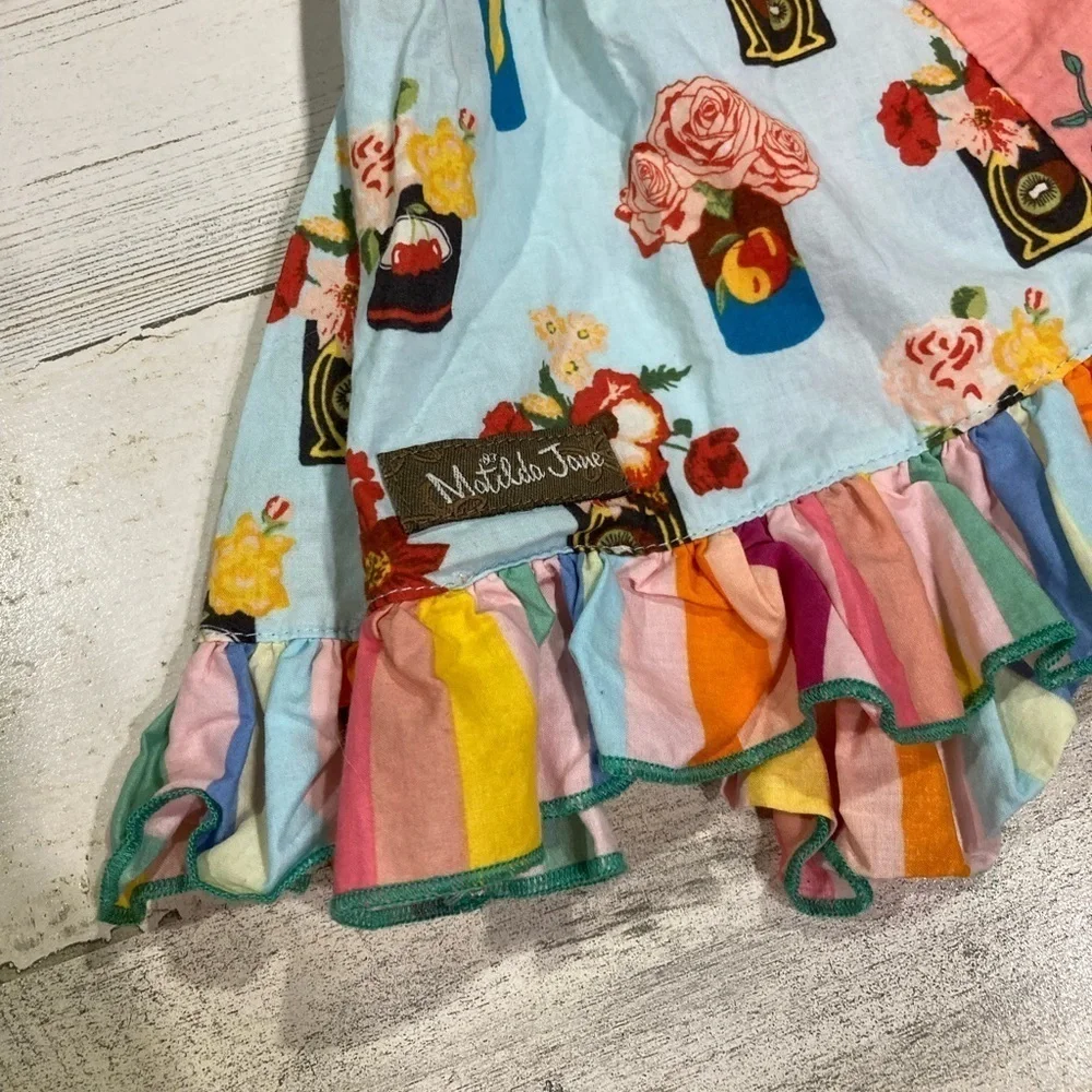 Matilda Jane Pink Blue It's A Tie Dress Girls Brilliant Daydream Multi Print